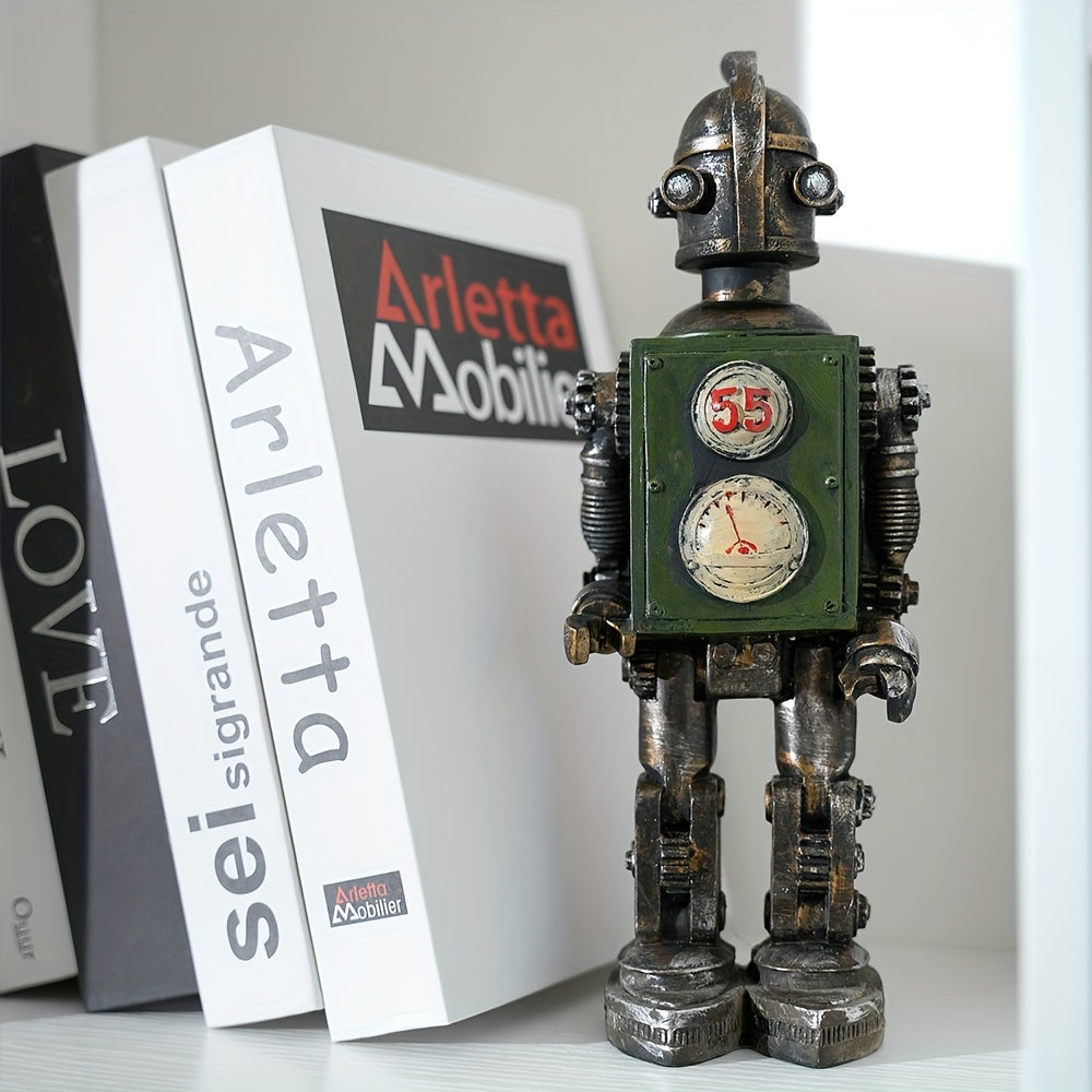 Tnessential American Retro Robot Model Ornament Home TV Cabinet Wine 3D Decor