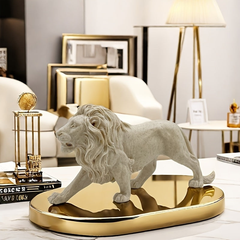 Tnessential Majestic Walking Lion Statue 3D Decor