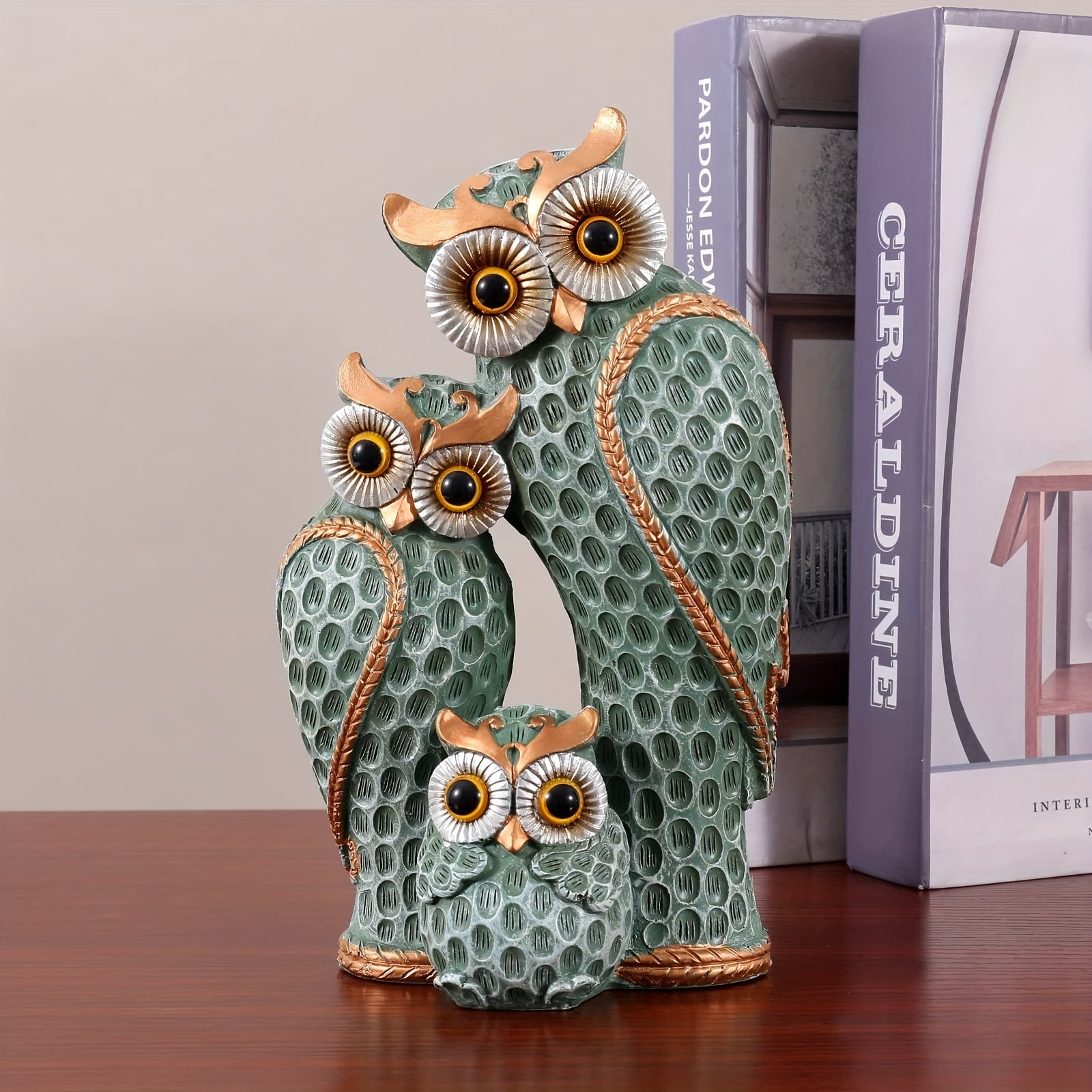 Tnessential Realistic Owl Family Figurine 3D Decor