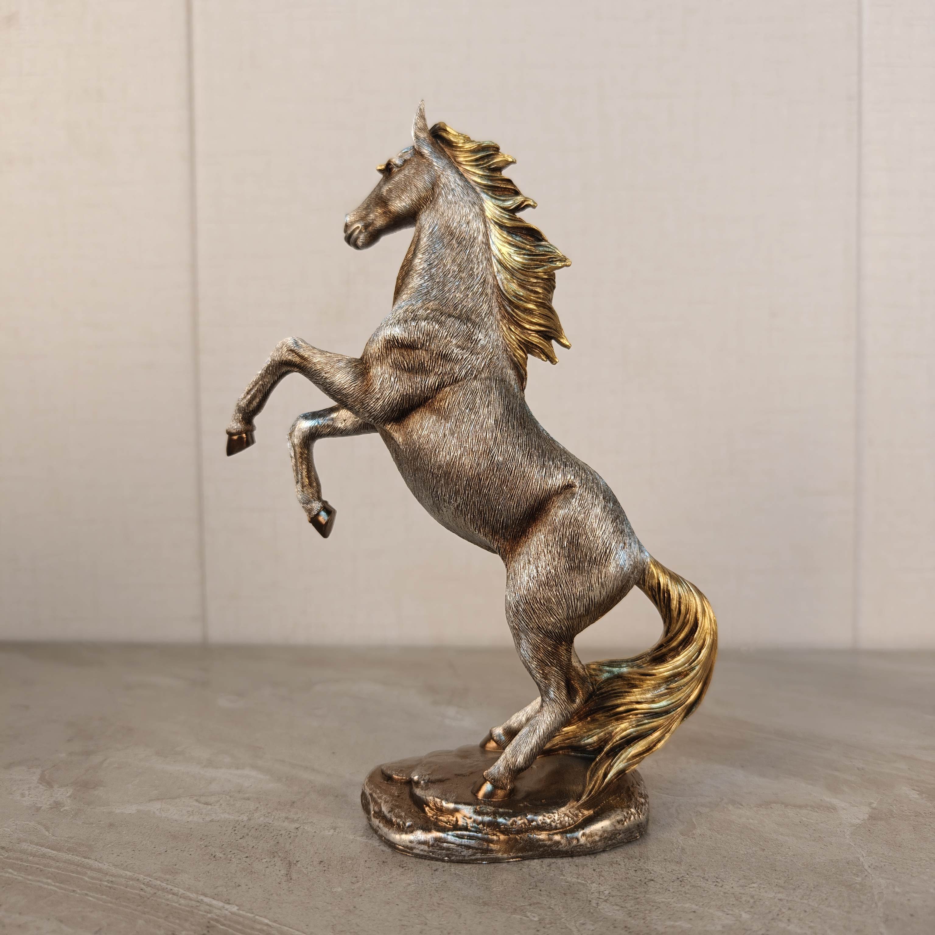 Tnessential Elegant Soaring Stallion Statue 3D Decor