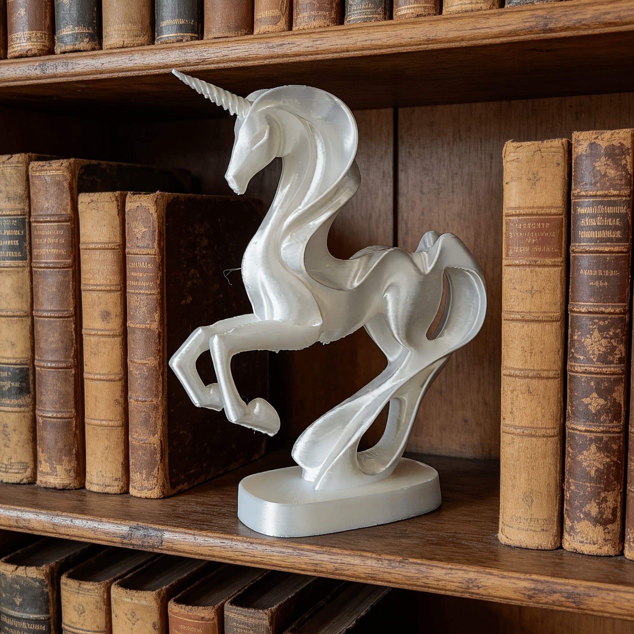 Tnessential Minimalist White Unicorn Art Sculpture 3D Decor