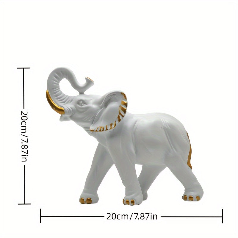 Tnessential Charming Resin Elephant Sculpture 3D Decor