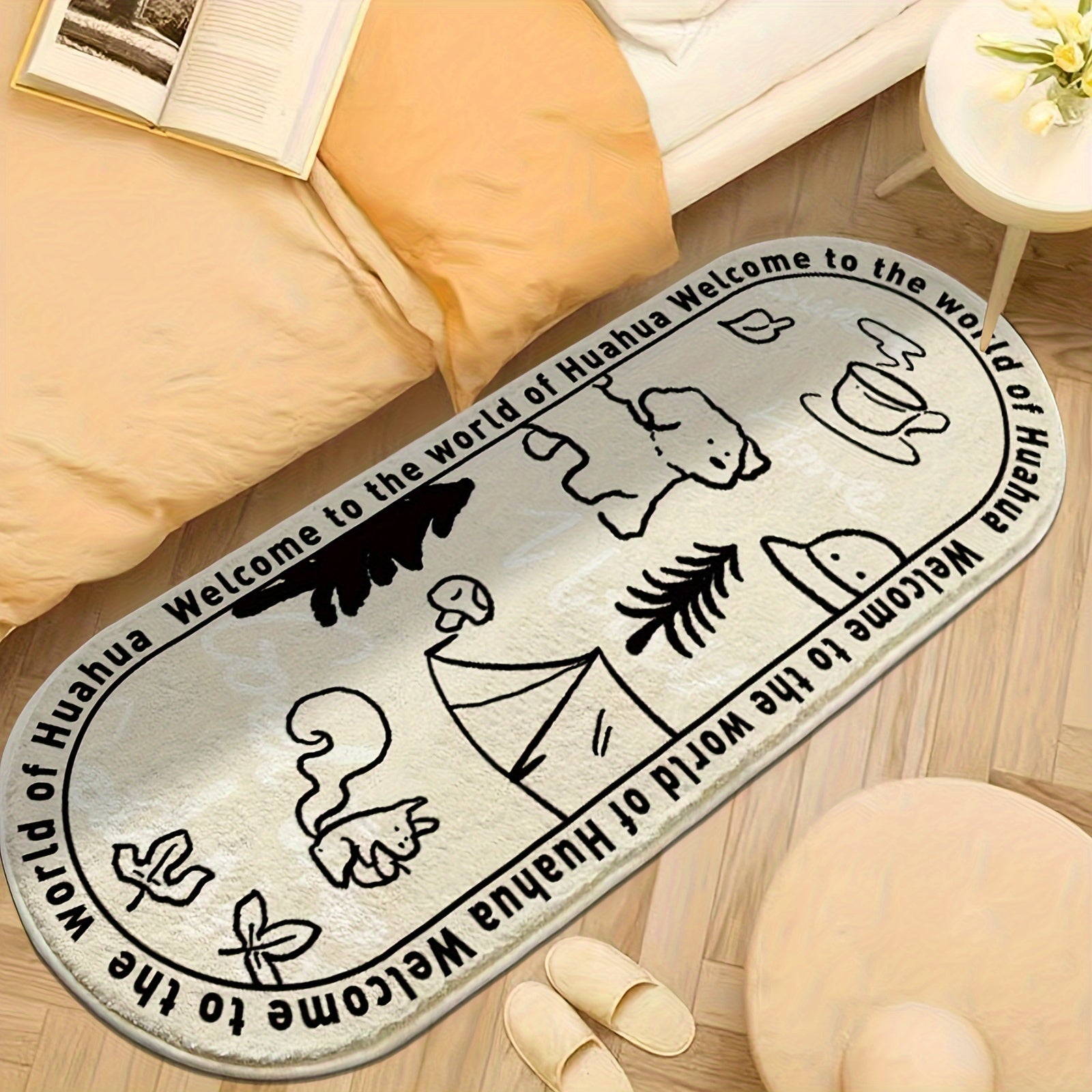 WHITE DOG RUG view 2
