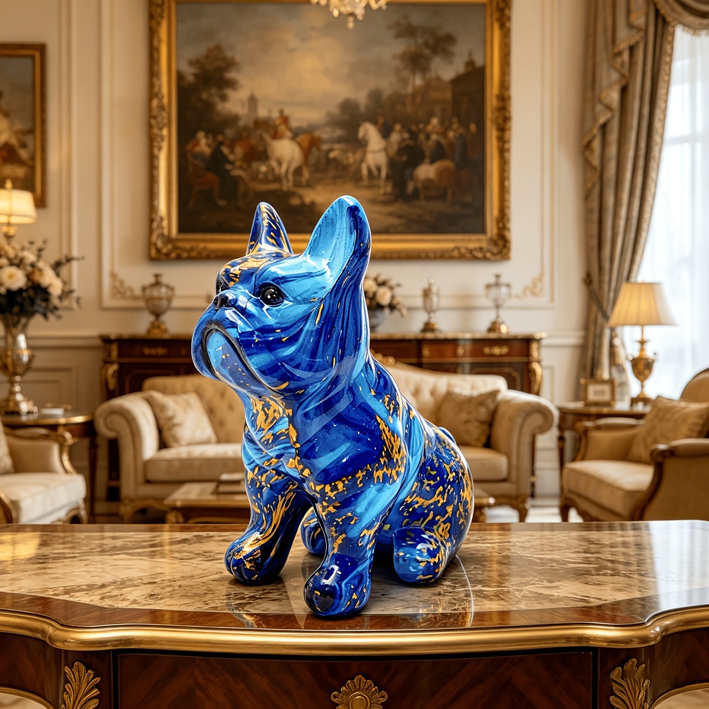 Tnessential Blue and Golden Waterlogged Bulldog 3D Decor