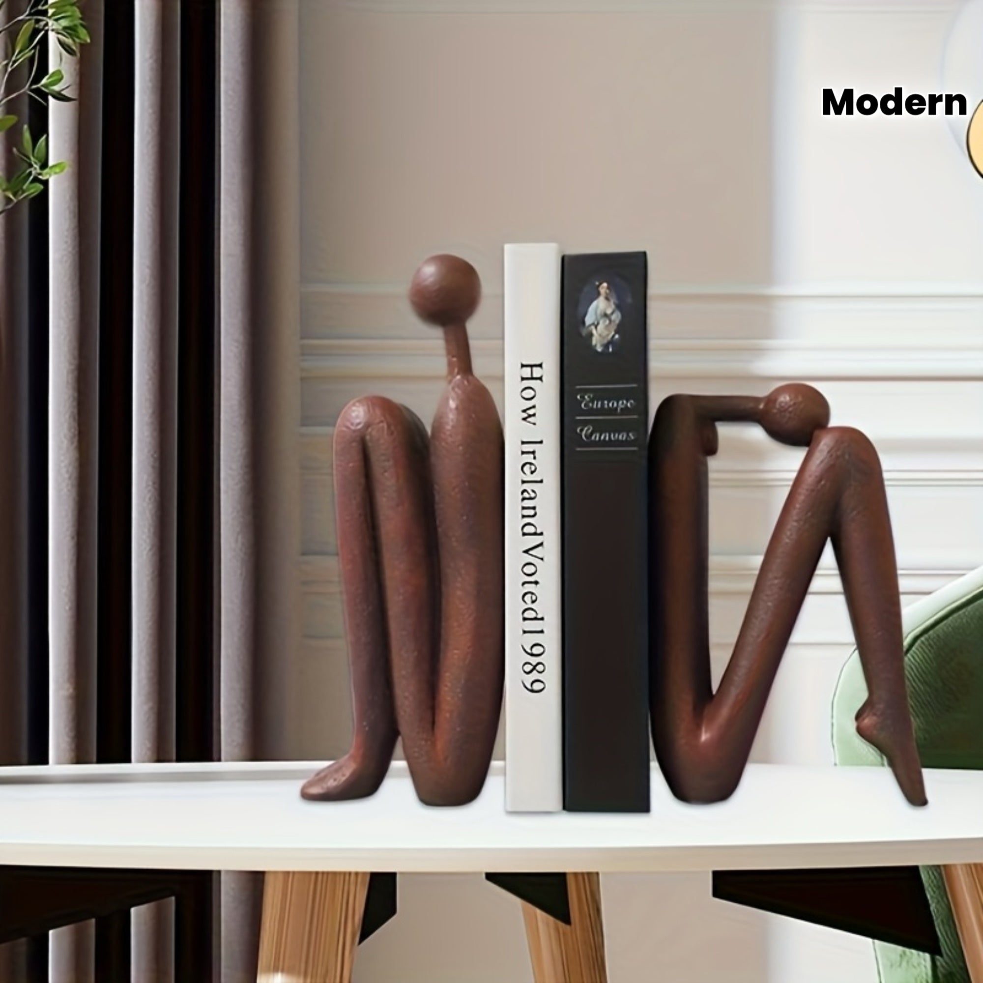 Tnessential Set Modern Resin Bookshelf Figurines 3D Decor