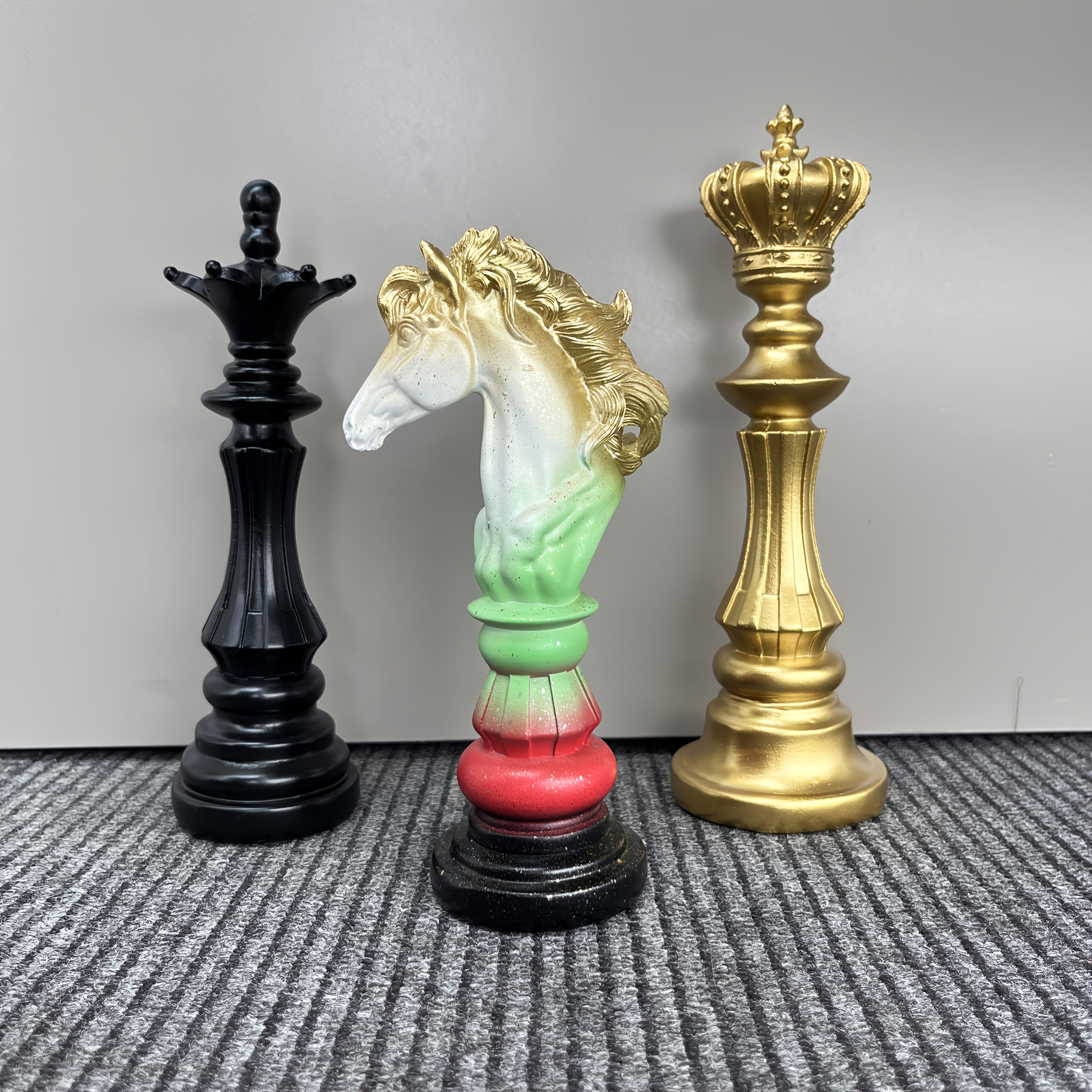 Tnessential Nordic Style Chess Piece Statues Decor 3D Decor