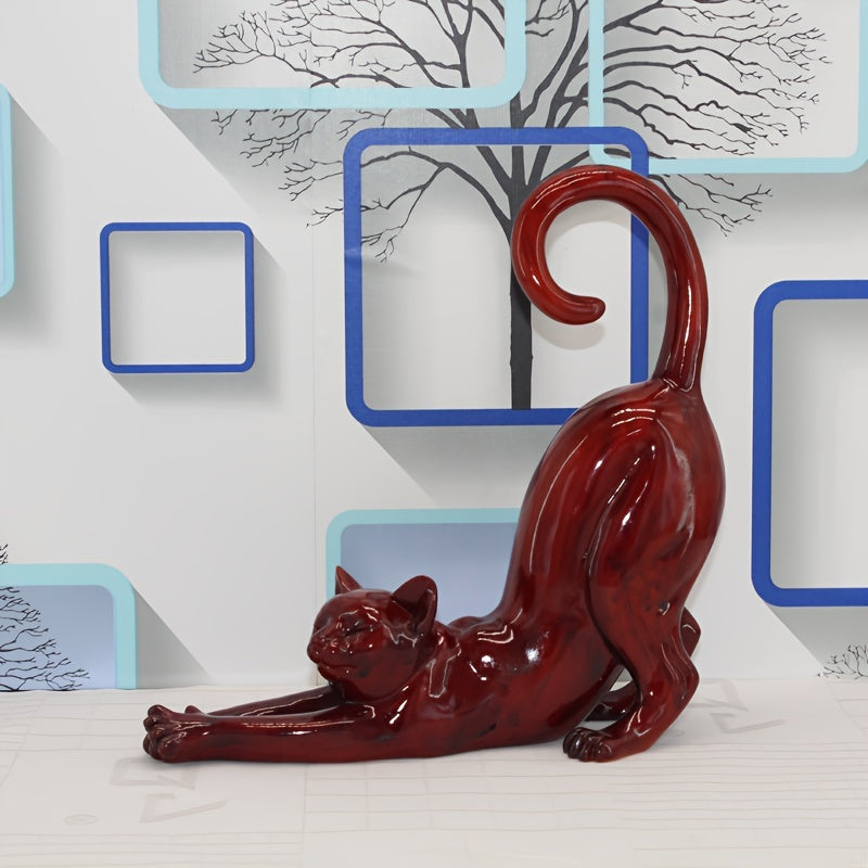 Tnessential Chic Modern Abstract Cat Figurine 3D Decor