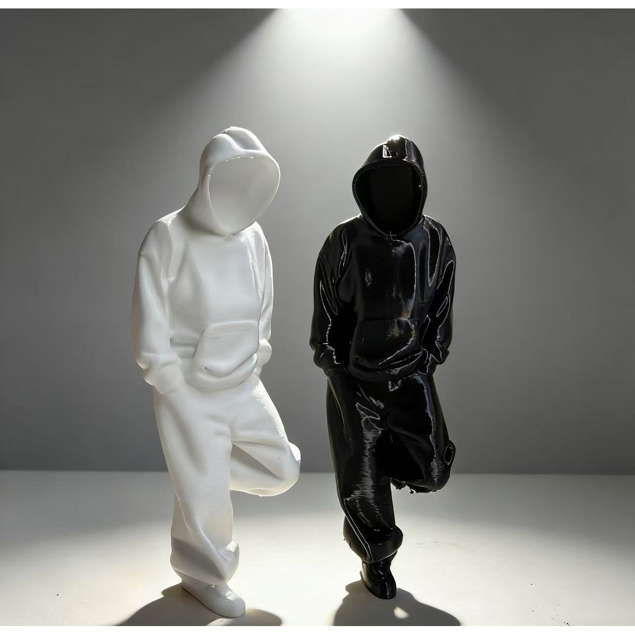 Tnessential Black and White Faceless Thinker Model Collectible Figurine 3D Decor