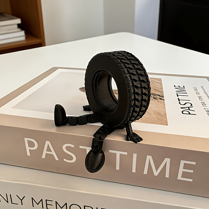 Tnessential Small Sitting Tire Old Friend Sculpture 3D Decor