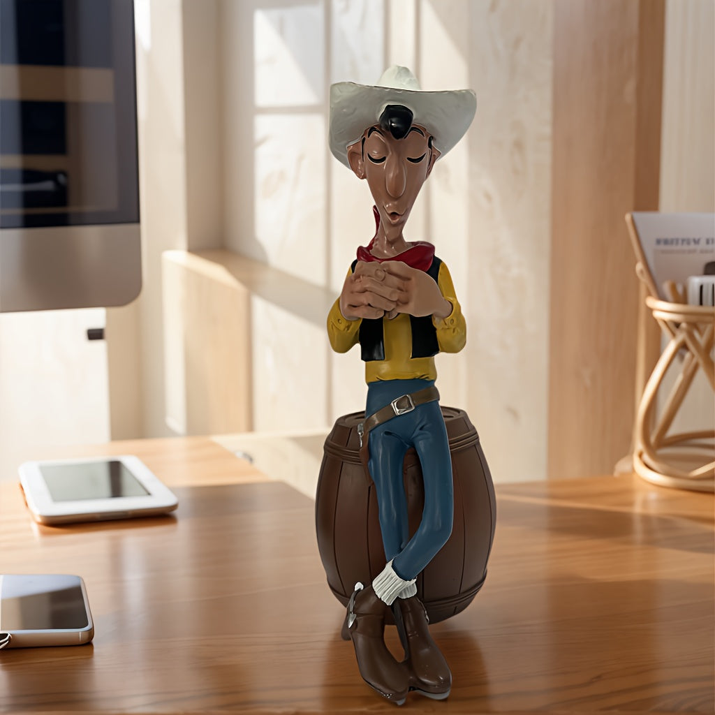 Tnessential Creative Cowboy Character Statue Ornament 3D Decor