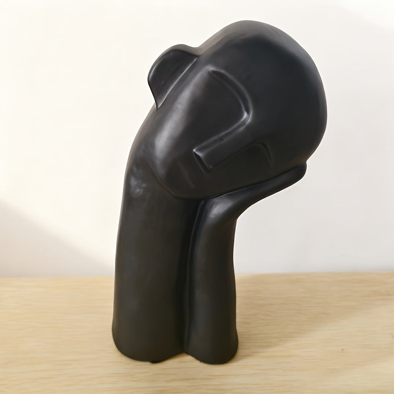 Tnessential Black and White Tilted Head and Chin Portrait Figure 3D Decor