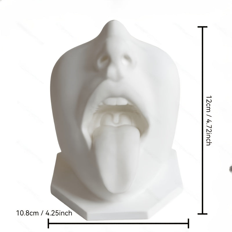 Tnessential Abstract Quirky Tongue-out Face Ornament 3D Decor