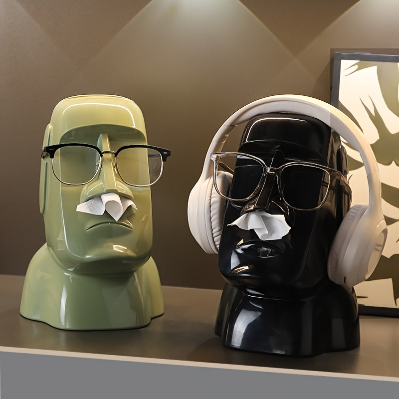 Tnessential Creative Moai Head Tissue Box 3D Decor