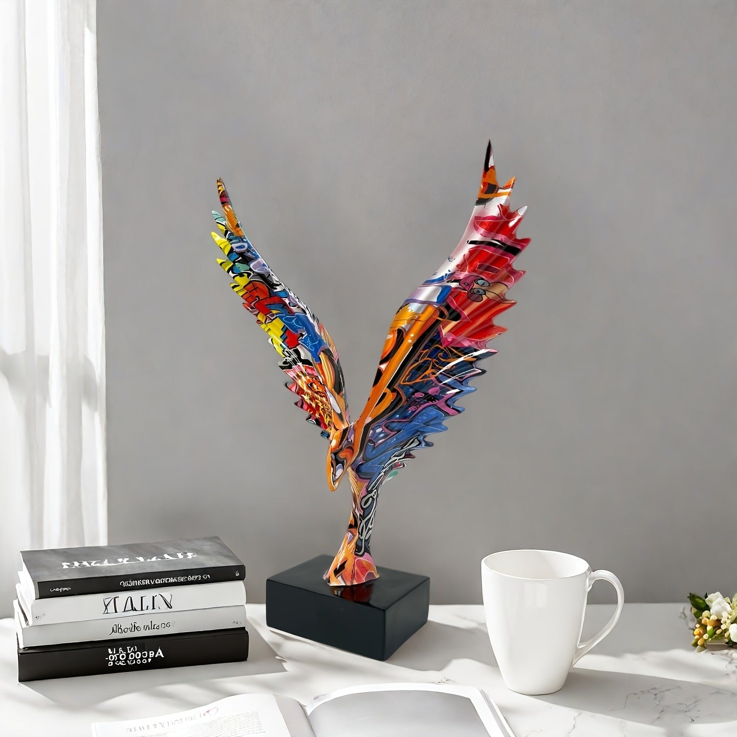Tnessential Creative Graffiti Resin Phoenix Sculpture 3D Decor