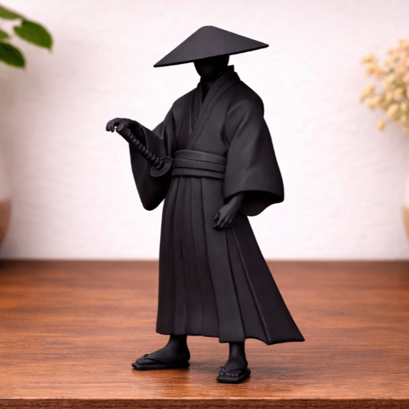 Tnessential Cool Standing Samurai Statue 3D Decor
