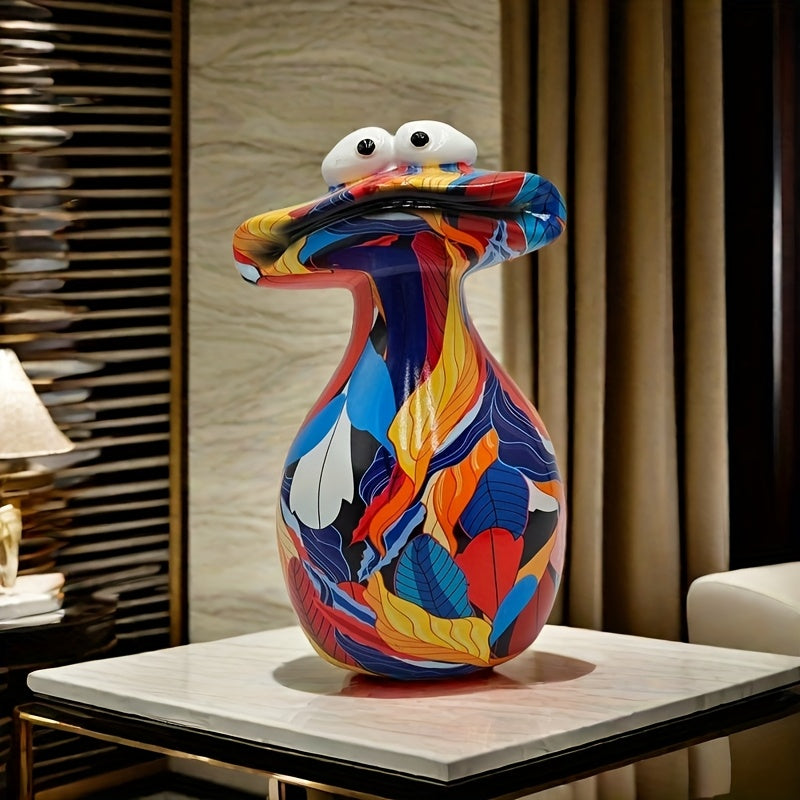 Tnessential Charming Resin Statue of a Big Mouthed Frog 3D Decor