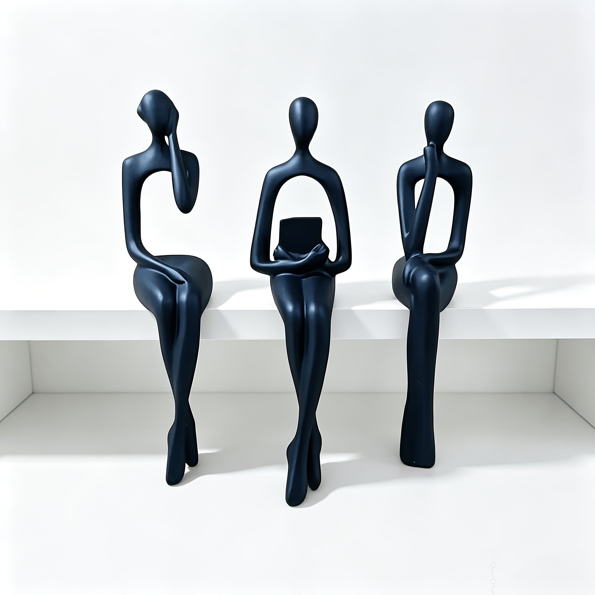 Tnessential Modern Resin Thinker Sitting Statue 3D Decor