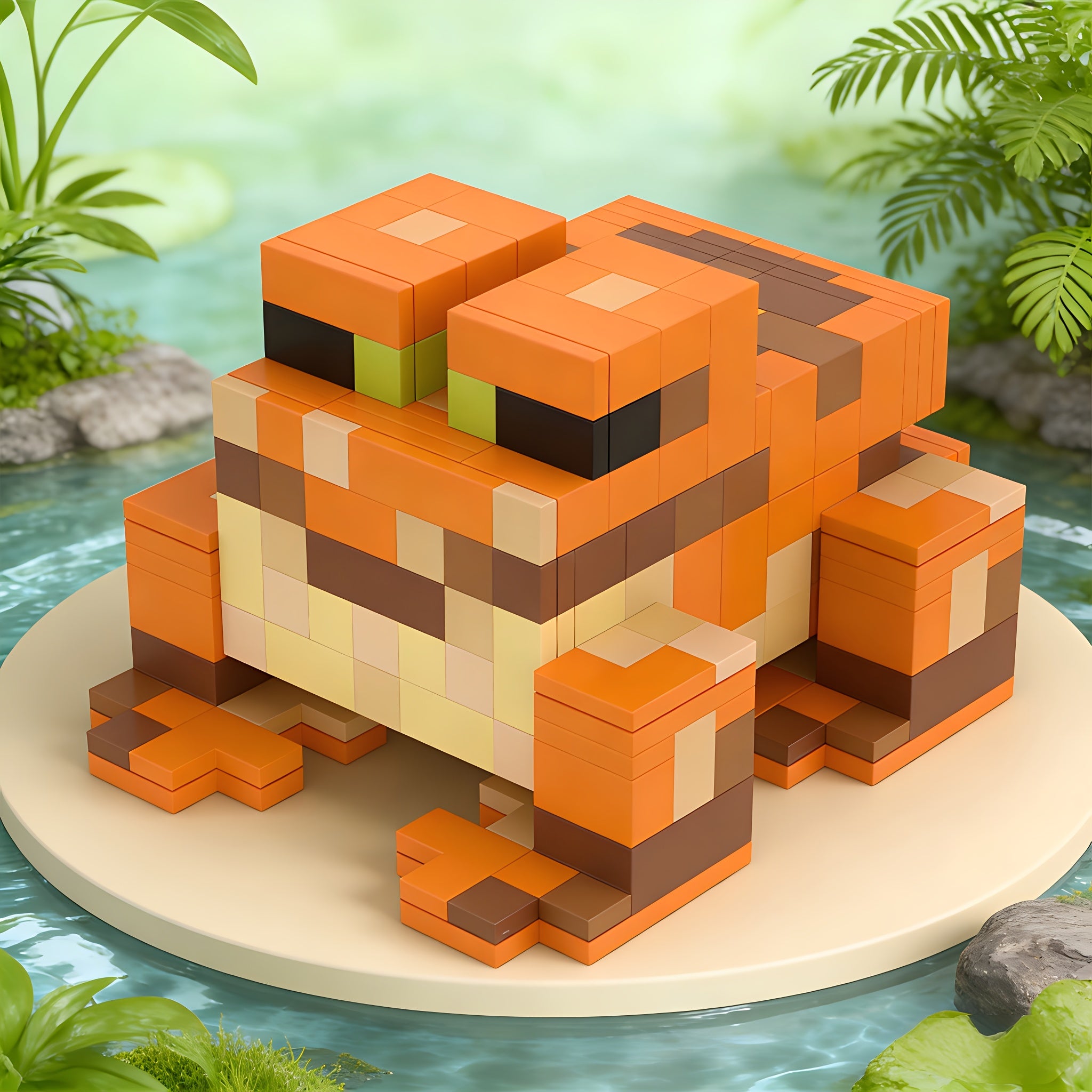 Tnessential Pixel Poseable Frog Building Set 3D Decor