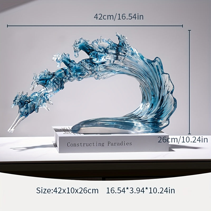 Tnessential New Year Collectible Figurine: 1pc Transparent Resin Feng 3D Decor