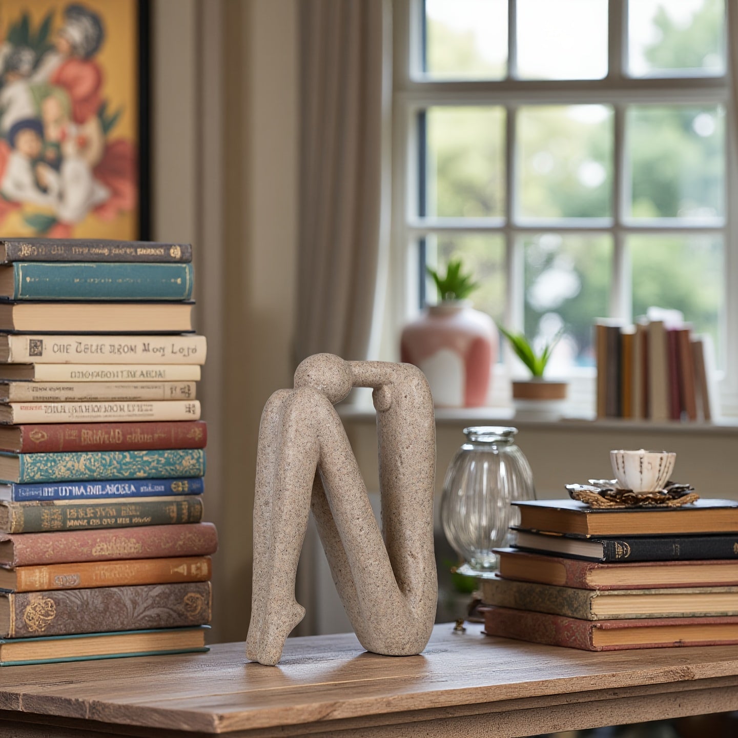 Tnessential Sandstone Letter N Figurine 3D Decor