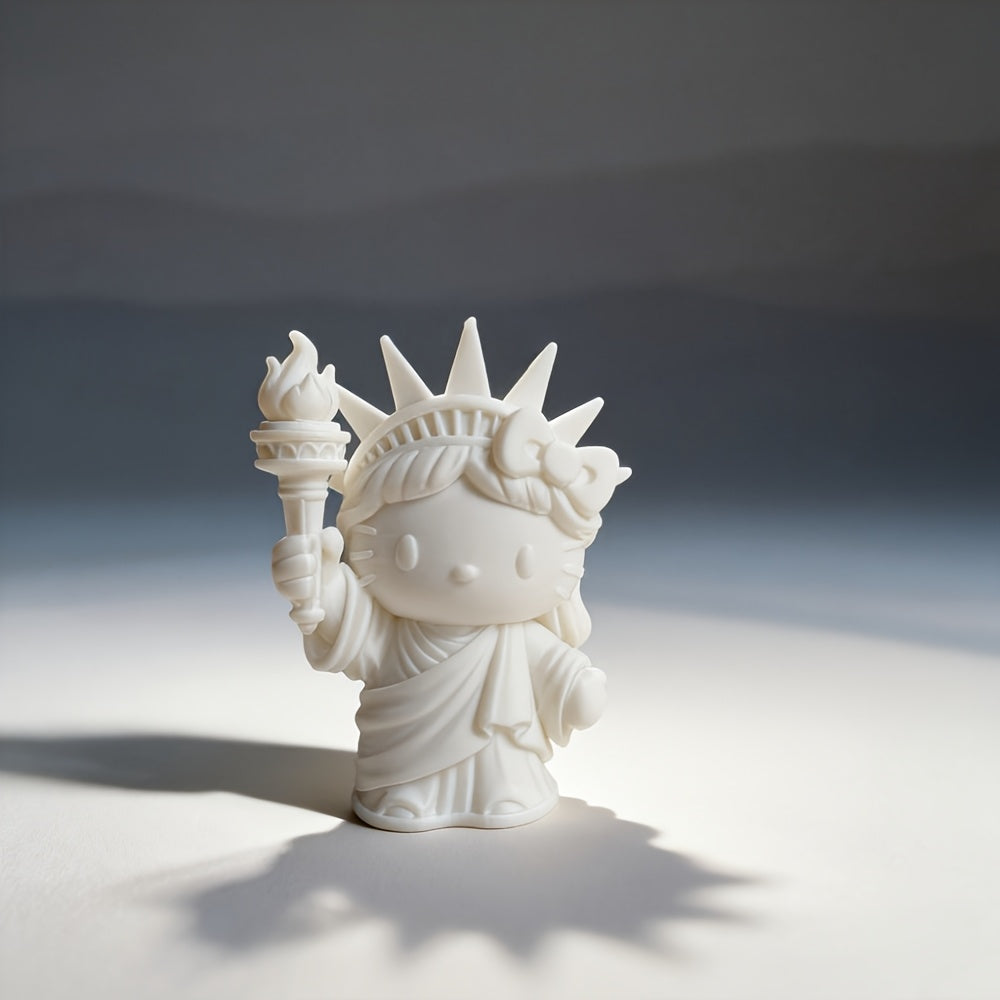 Tnessential Cat Statue of Liberty Figurine Creative Cartoon 3D Decor