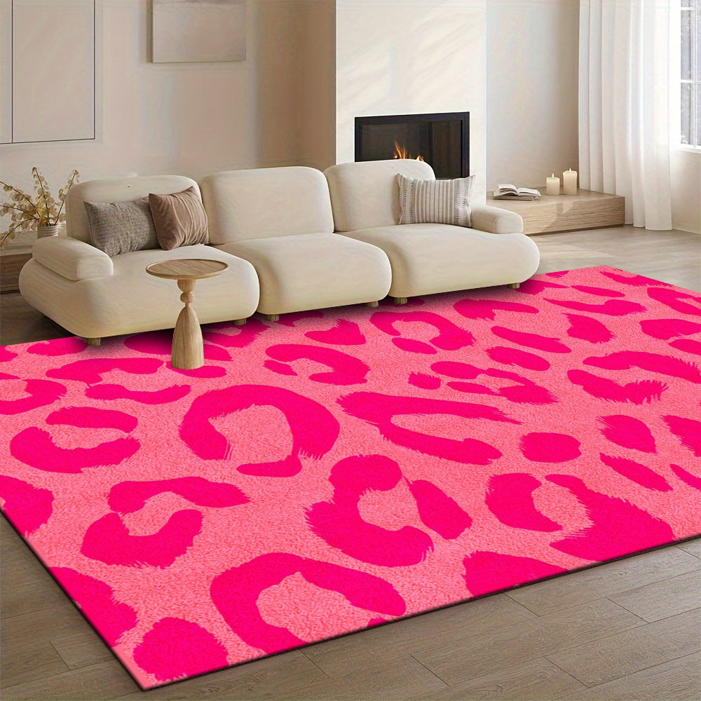 PINK LEOPARD PRINT RUG