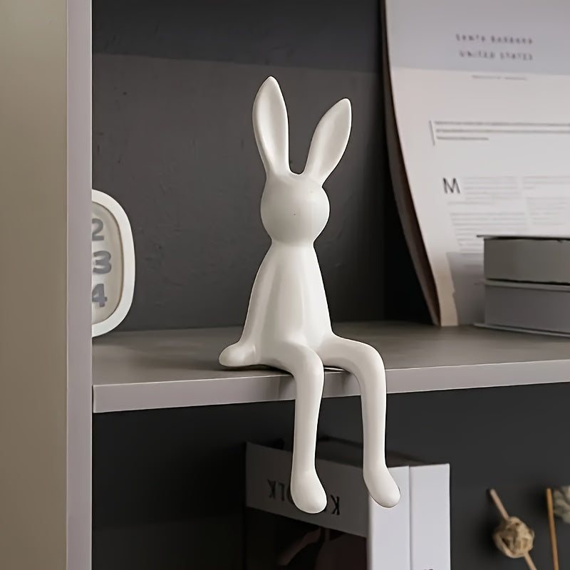 Tnessential Creative Cute Healing Animal Sculpture Cute Sitting Rabbit 3D Decor