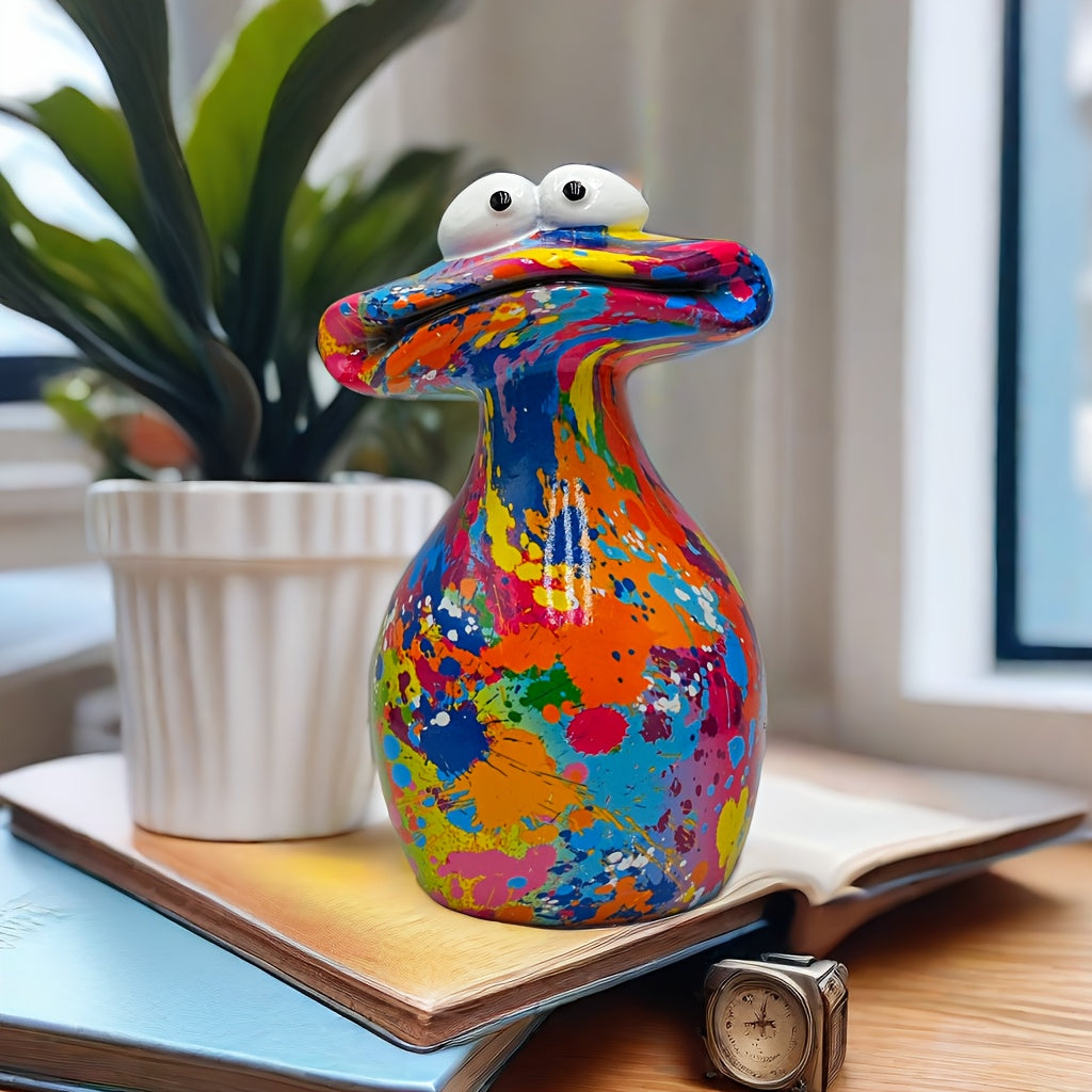 Tnessential Charming Big-mouth Frog Resin Figurine 3D Decor