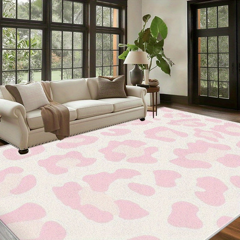 LIGHT PINK LEOPARD PRINT RUG view 2