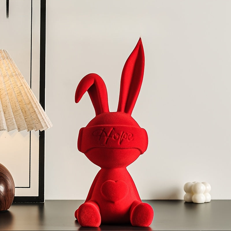 Tnessential Creative Heart-shaped Rabbit Figurine 3D Decor