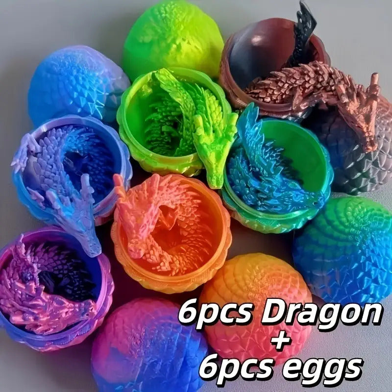 Tnessential Collectible Figurines 12pcs 3D Dragon & Egg Plastic 3D Decor