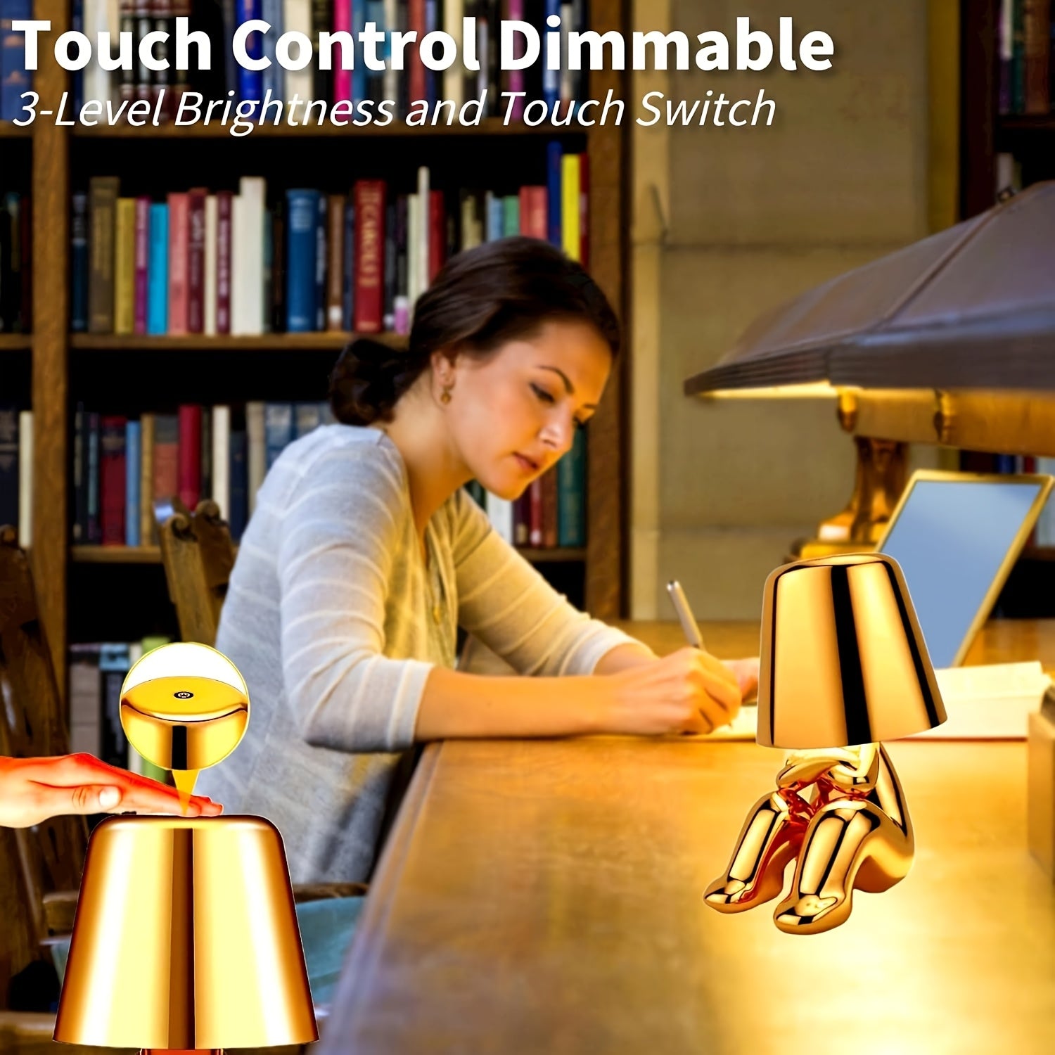 Tnessential Thinker Statue LED Night 3D Decor