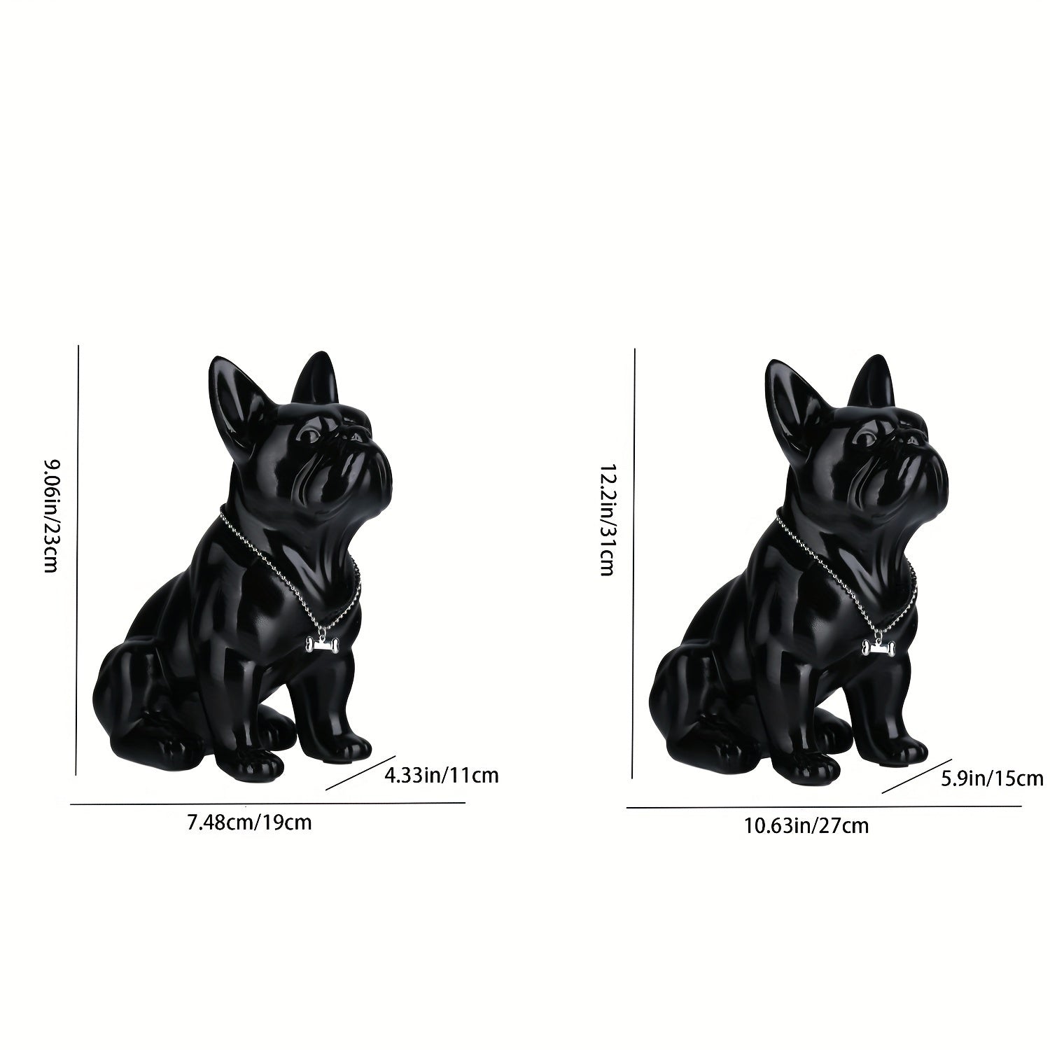 Tnessential Resin Bulldog Statues 3D Decor
