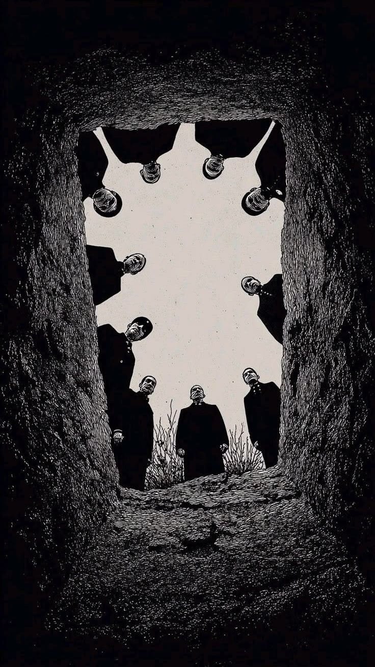 WATCHING FROM THE GRAVE DARK ART CANVAS POSTER