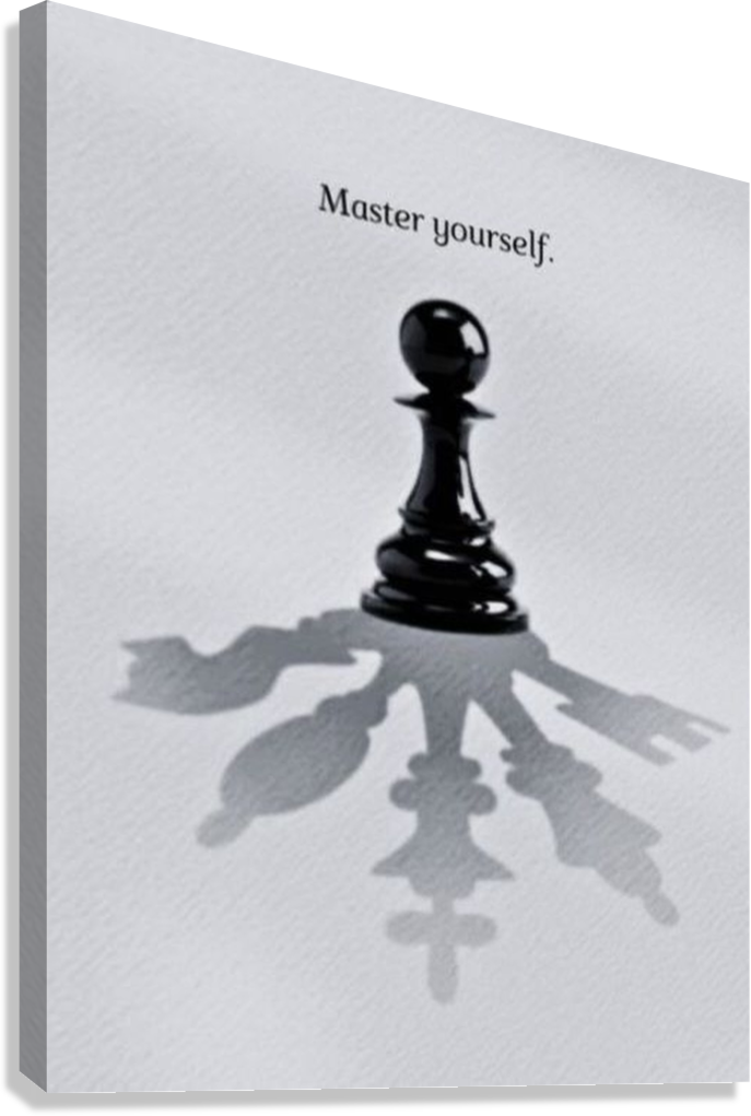 MASTER YOURSELF CHESS MOTIVATIONAL CANVAS POSTER