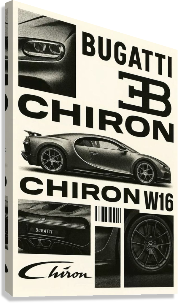 BUGATTI CHIRON LUXURY HYPERCAR CANVAS POSTER