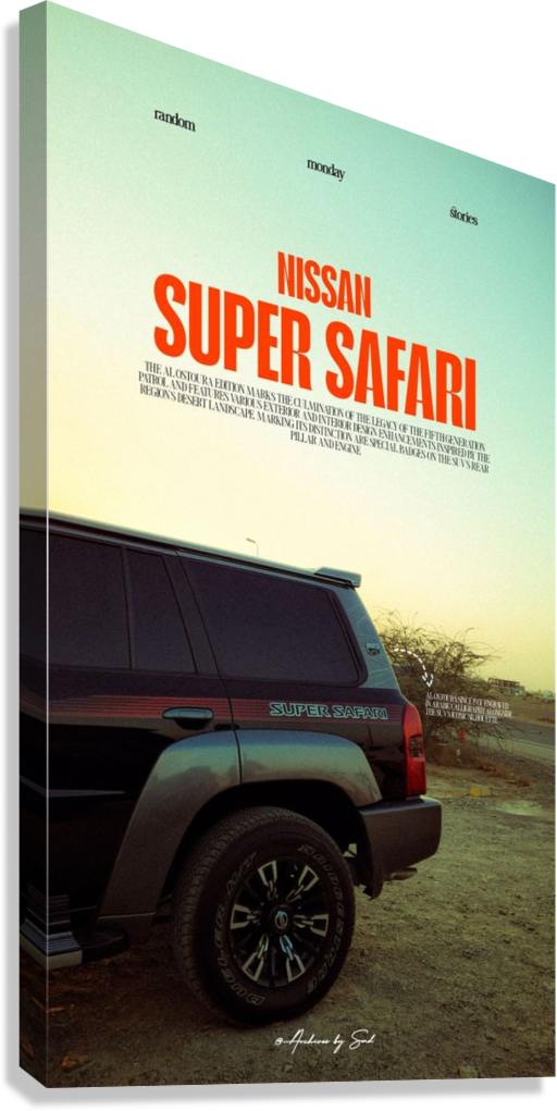 NISSAN PATROL SUPER SAFARI RETRO SUV CANVAS POSTER
