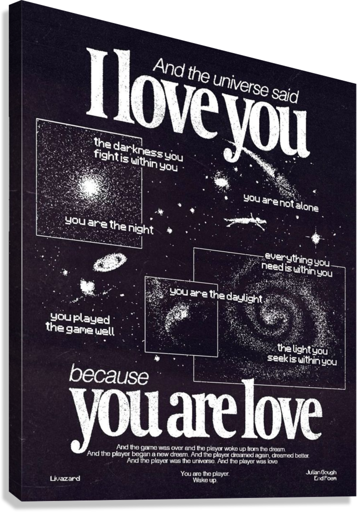 COSMIC LOVE QUOTE GALAXY ART CANVAS POSTER