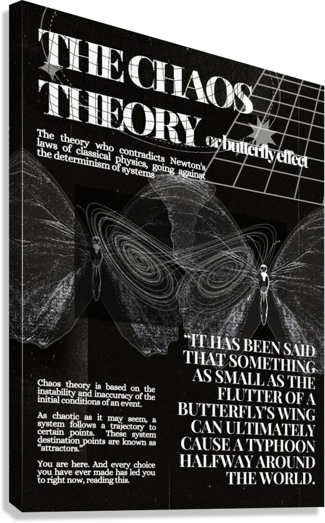 CHAOS THEORY BUTTERFLY EFFECT SCIENCE CANVAS POSTER