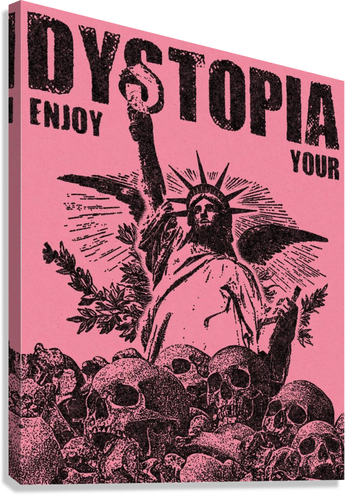 STATUE OF LIBERTY SKULLS DYSTOPIAN ART CANVAS POSTER