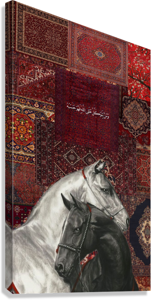 ARABIAN HORSES PERSIAN RUG AESTHETIC CANVAS POSTER