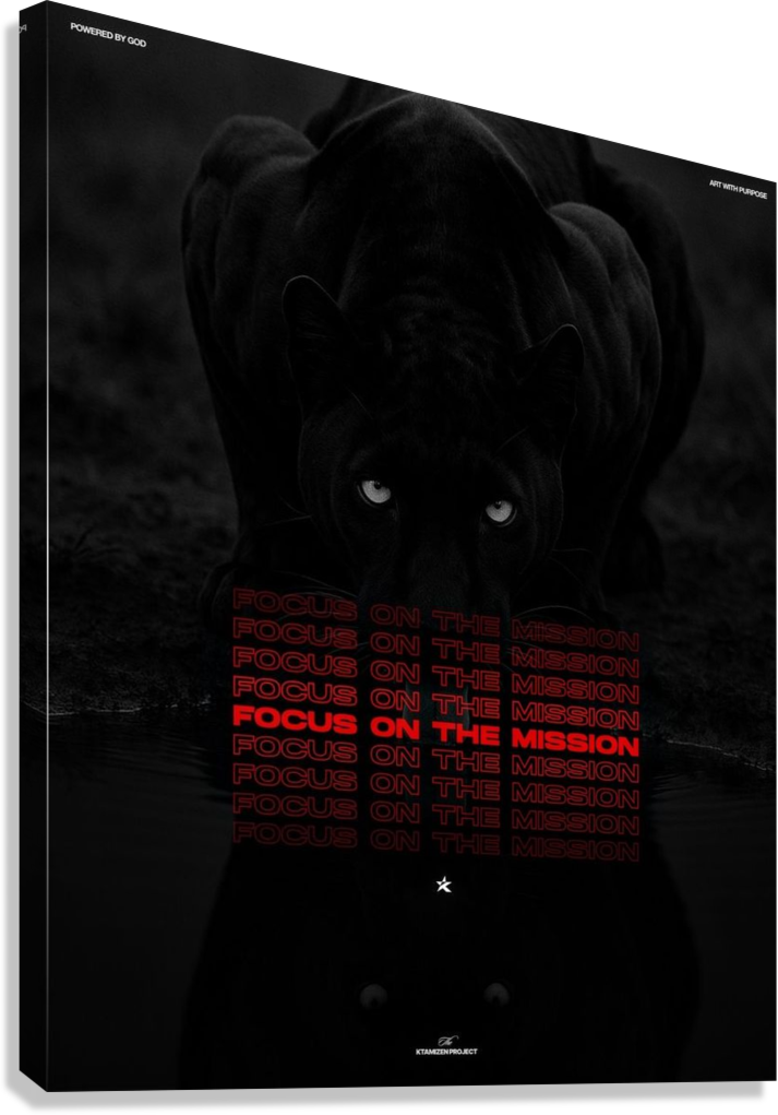DARK PANTHER FOCUS AND GRIND CANVAS POSTER