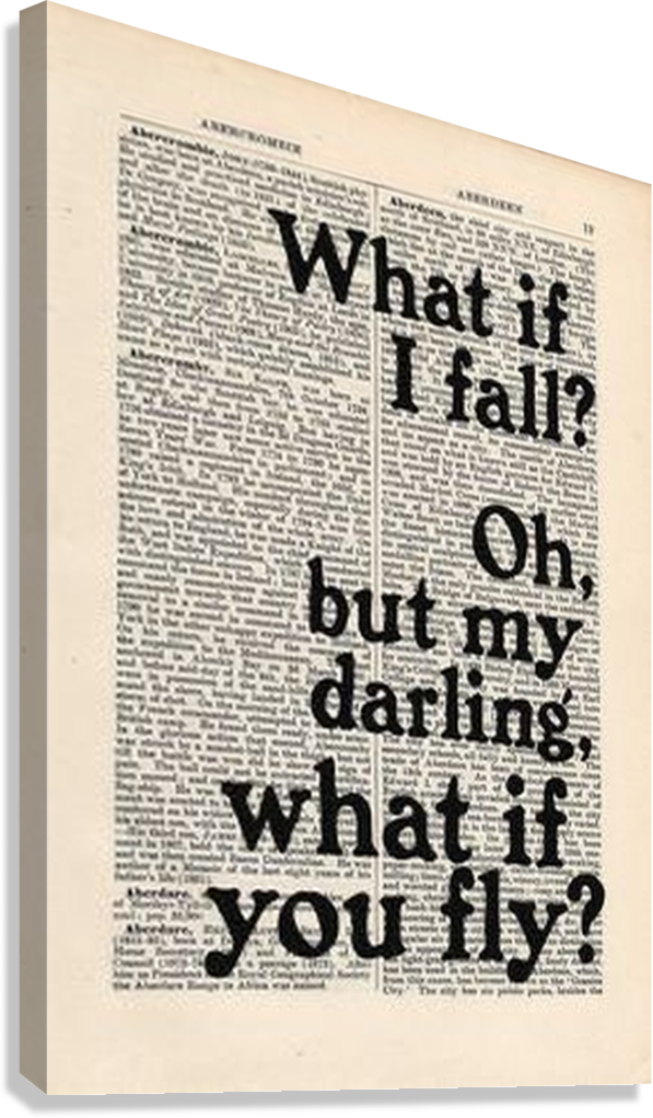 VINTAGE BOOK PAGE MOTIVATIONAL QUOTE CANVAS POSTER