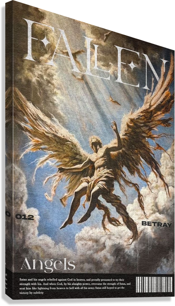 FALLEN ANGEL FROM HEAVEN MYTHOLOGICAL REBELLION ART CANVAS POSTER