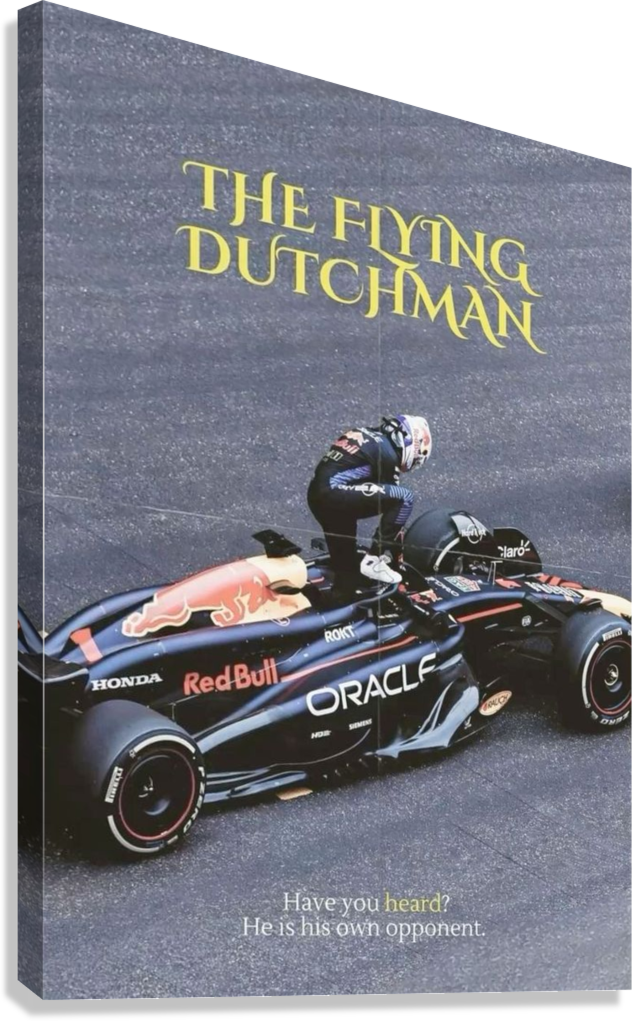 MAX VERSTAPPEN THE FLYING DUTCHMAN F1 CHAMPION LEGACY CANVAS POSTER