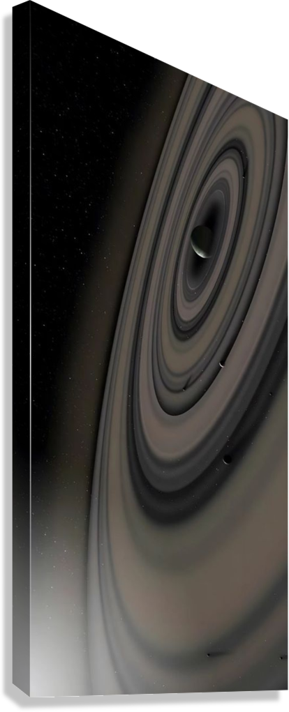 COSMIC PLANET RINGS GALAXY CANVAS POSTER