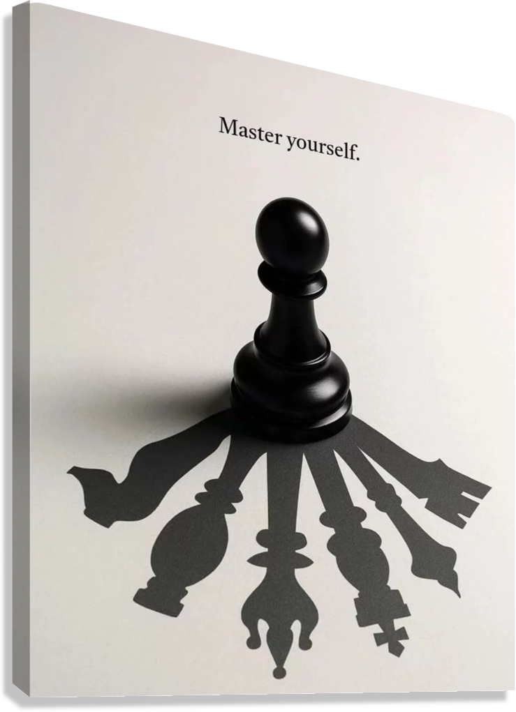 MASTER YOURSELF CHESS MOTIVATIONAL CANVAS POSTER