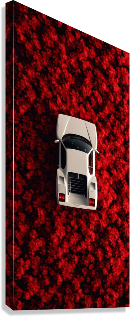 FERRARI F40 RED FLOWER AESTHETIC CANVAS POSTER