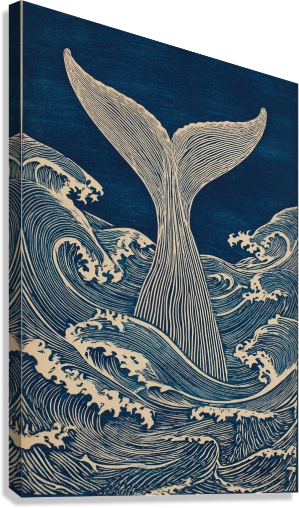 WHALE TAIL OCEAN WAVE CANVAS POSTER
