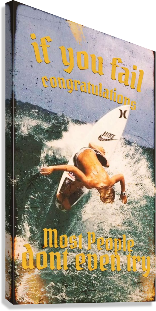 SURF MOTIVATION VINTAGE CANVAS POSTER